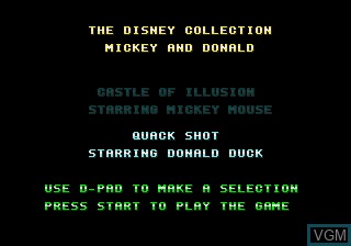 Disney Collection, The - Castle of Illusion starring Mickey Mouse / QuackShot starring Donald Duck