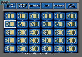 Image in-game du jeu Jeopardy! sur Sega Megadrive