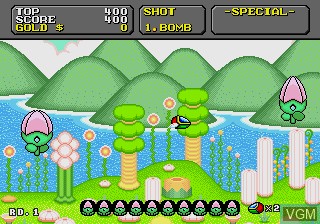 Image in-game du jeu Super Fantasy Zone sur Sega Megadrive