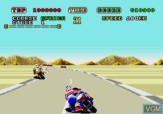 Image in-game du jeu Super Hang-On sur Sega Megadrive
