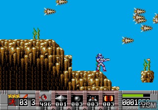 Image in-game du jeu Turrican sur Sega Megadrive