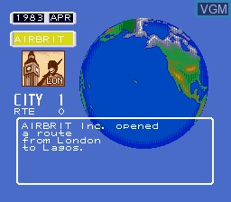 Image in-game du jeu Aerobiz sur Sega Megadrive