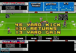 Image in-game du jeu John Madden Football Championship Edition sur Sega Megadrive