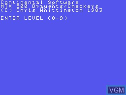 Image de l'ecran titre du jeu Draughts sur Memotech MTX 512