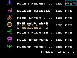 Image du menu du jeu Mission Alphatron sur Memotech MTX 512