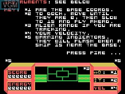 Image du menu du jeu Star Command sur Memotech MTX 512