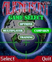 Image de l'ecran titre du jeu Alien Front sur Nokia N-Gage