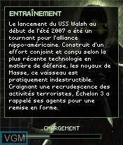 Image du menu du jeu Tom Clancy's Splinter Cell Chaos Theory sur Nokia N-Gage