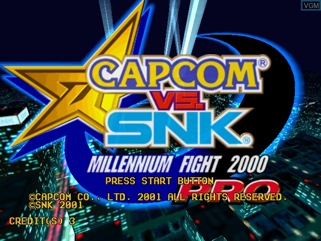 Image de l'ecran titre du jeu Capcom Vs. SNK - Millennium Fight 2000 Pro sur Naomi