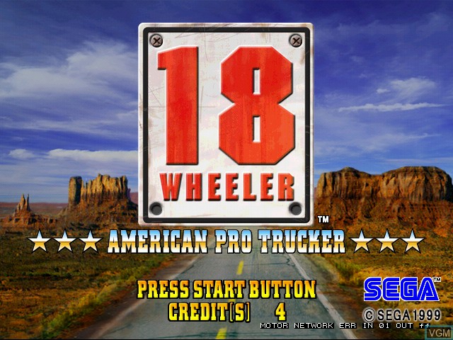 Image de l'ecran titre du jeu 18 Wheeler sur Naomi