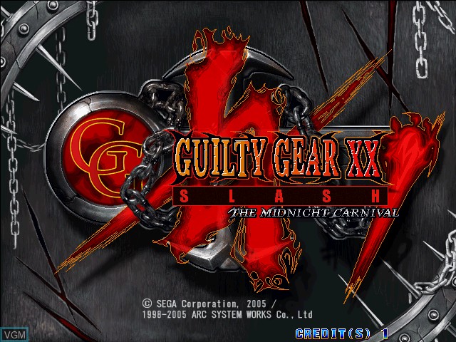Image de l'ecran titre du jeu Guilty Gear XX Slash sur Naomi