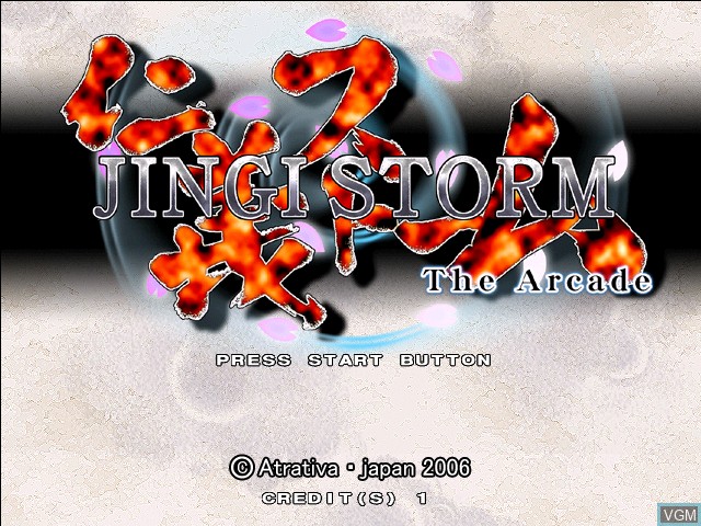 Image de l'ecran titre du jeu Jingi Storm - The Arcade sur Naomi