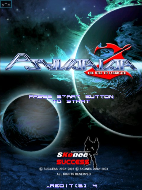 Image de l'ecran titre du jeu Psyvariar 2 sur Naomi
