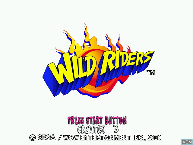 Image de l'ecran titre du jeu Wild Riders sur Naomi