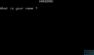 Image de l'ecran titre du jeu Hangman sur Nascom