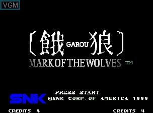 Image de l'ecran titre du jeu Garou - Mark of the Wolves sur SNK NeoGeo
