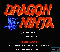 Image de l'ecran titre du jeu Dragon Ninja sur Nintendo NES