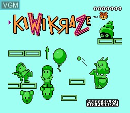 Image de l'ecran titre du jeu Kiwi Kraze sur Nintendo NES