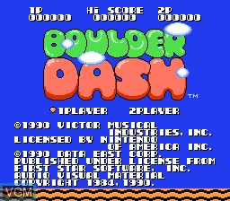 Image de l'ecran titre du jeu Boulder Dash sur Nintendo NES