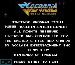 Image de l'ecran titre du jeu Cybernoid - The Fighting Machine sur Nintendo NES
