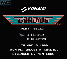 Image de l'ecran titre du jeu Gradius sur Nintendo NES