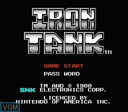 Image de l'ecran titre du jeu Iron Tank - The Invasion of Normandy sur Nintendo NES