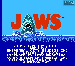 Image de l'ecran titre du jeu Jaws sur Nintendo NES