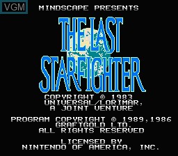 Image de l'ecran titre du jeu Last Starfighter, The sur Nintendo NES