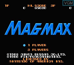Image de l'ecran titre du jeu MagMax sur Nintendo NES
