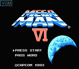 Image de l'ecran titre du jeu Mega Man 6 sur Nintendo NES