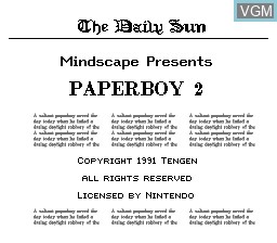 Image de l'ecran titre du jeu Paperboy 2 sur Nintendo NES