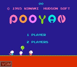 Image de l'ecran titre du jeu Pooyan sur Nintendo NES