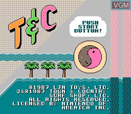 Image de l'ecran titre du jeu T&C Surf Designs - Wood & Water Rage sur Nintendo NES