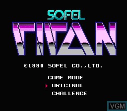 Image de l'ecran titre du jeu Titan sur Nintendo NES