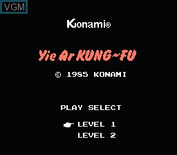 Image de l'ecran titre du jeu Yie Ar Kung Fu sur Nintendo NES