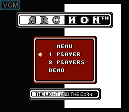 Image du menu du jeu Archon sur Nintendo NES