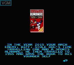 Image du menu du jeu Back to the Future II & III sur Nintendo NES