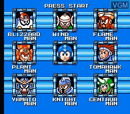 Image du menu du jeu Mega Man 6 sur Nintendo NES