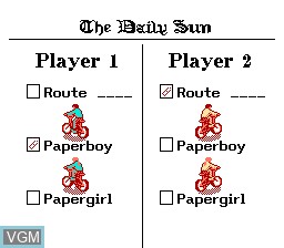 Image du menu du jeu Paperboy 2 sur Nintendo NES