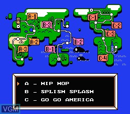 Image du menu du jeu Wacky Races sur Nintendo NES