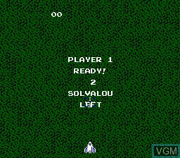 Image du menu du jeu Xevious sur Nintendo NES