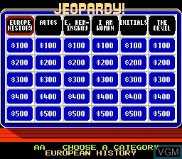 Image in-game du jeu Jeopardy! sur Nintendo NES