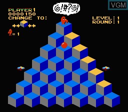 Image in-game du jeu Q*bert sur Nintendo NES
