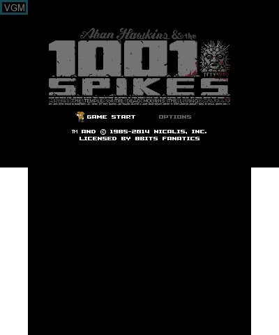 Image de l'ecran titre du jeu 1001 Spikes sur Nintendo 3DS