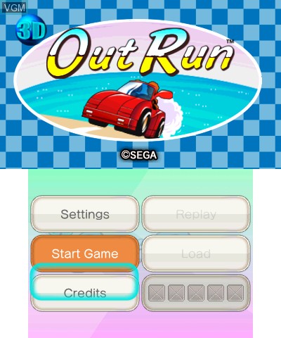 Image de l'ecran titre du jeu 3D Out Run sur Nintendo 3DS