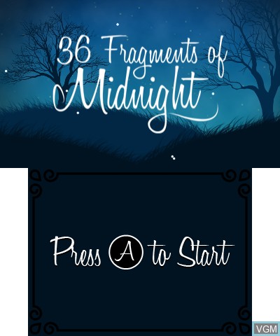 Image de l'ecran titre du jeu 36 Fragments of Midnight sur Nintendo 3DS