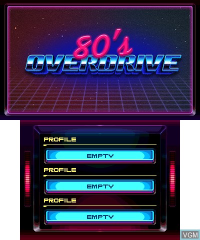 Image de l'ecran titre du jeu 80's Overdrive sur Nintendo 3DS