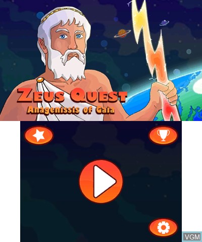 Image de l'ecran titre du jeu Zeus Quest Remastered - Anagennisis of Gaia sur Nintendo 3DS