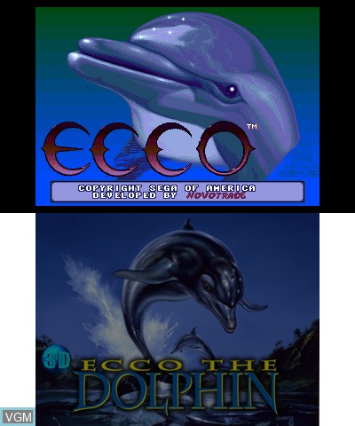 Image du menu du jeu 3D Ecco the Dolphin sur Nintendo 3DS