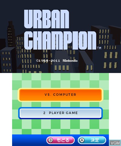 Image du menu du jeu 3D Classics - Urban Champion sur Nintendo 3DS